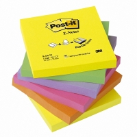 | Post-it Z-lappar 76mm x 76mm | 3M | blandade neonfärger | 100 ark | 6st 201020
