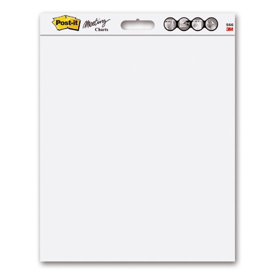3M Blädderblock blankt | 50.8cm x 58.4cm | 3M Post-it | 20 ark | 2st 566 201420 - 1