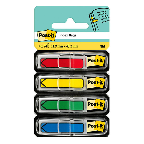 3M Indexflik 11,9mm x 43,2mm | 3M Post-it | 4 färger | 24st x 4 684ARR3 201358 - 1