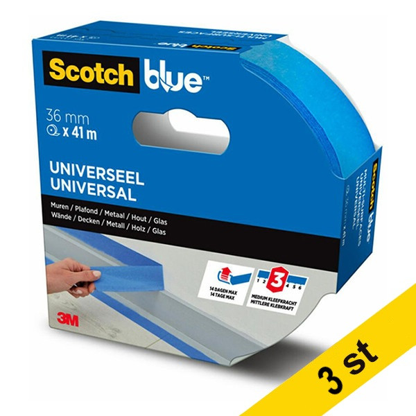 Maskeringstejp för flera ytor 36mm x 41m | 3M ScotchBlue | 3st 280060 - 1