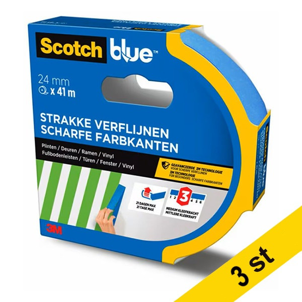 Maskeringstejp för raka linjer 24mm x 41m | 3M ScotchBlue | 3st 280059 - 1