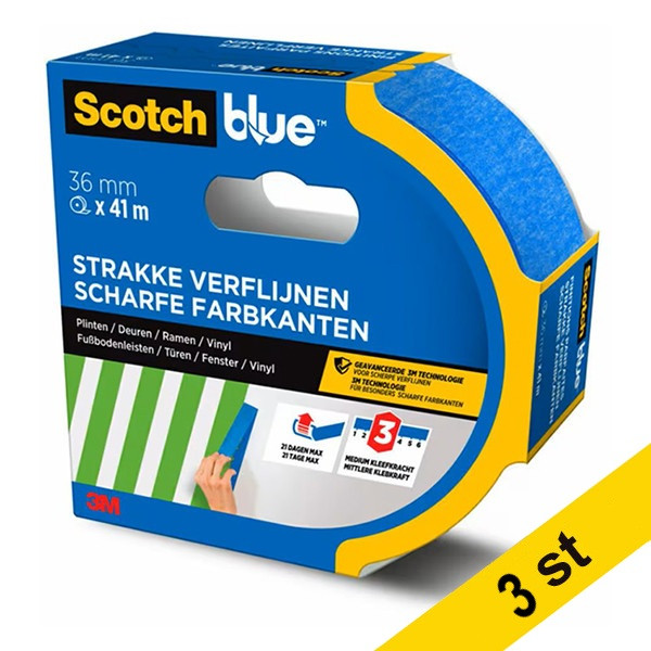 Maskeringstejp för raka linjer 36mm x 41m | 3M ScotchBlue | 3st 280061 - 1