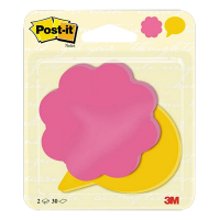 3M Post-it Die-Cut blomma/pratbubbla 72,5mm x 72,5mm | 3M | fuchsia/ultragul | 30 ark | 2st BC-2030-FS-EU 214577