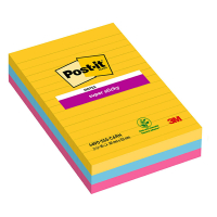 3M Post-it lappar 101mm x 152mm | 3M | supersticky blandade färger | 90 ark | 3st 4690SRO 201064