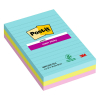 Post-it lappar 101mm x 152mm | 3M | supersticky blandade färger | 90 ark | 3st