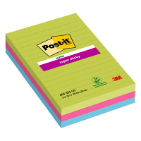 3M Post-it lappar 102 x 152 mm | 3M | supersticky blandade färger | 90 ark | 3st 660SUC 201468