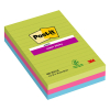 Post-it lappar 102 x 152 mm | 3M | supersticky blandade färger | 90 ark | 3st