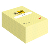 Post-it lappar 152mm x 102mm | 3M | rutade gul | 100 ark