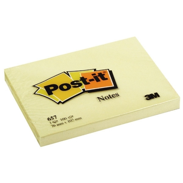 3M Post-it lappar 76mm x 102mm | 3M | gul | 100 ark 657GE 201006 - 1