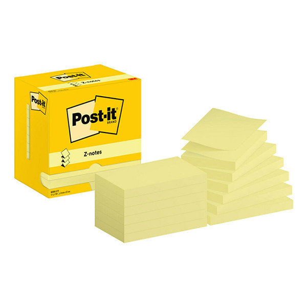 Post-it lappar 76mm x 127mm | 3M Z-notes | gul | 100 ark | 12st 201007 - 1