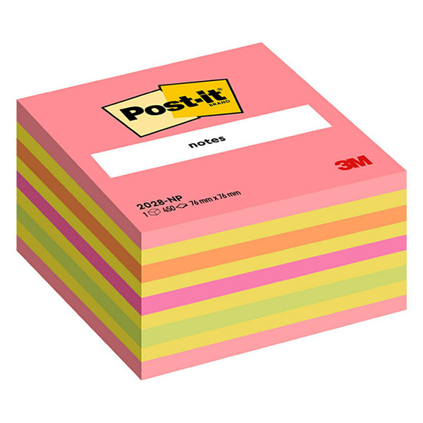 3M Post-it lappar 76mm x 76mm | 3M | neon | 450 ark 2028NP 201330 - 1