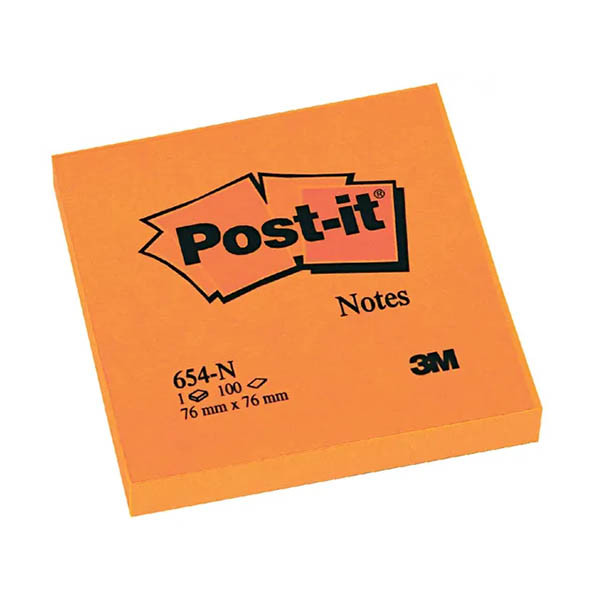 Post-it lappar 76mm x 76mm | 3M | neonorange | 100 ark 201496 - 1