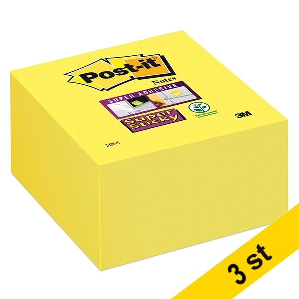 3M Post-it lappar 76mm x 76mm | 3M | supersticky gul | 350 ark | 3st  280047 - 1