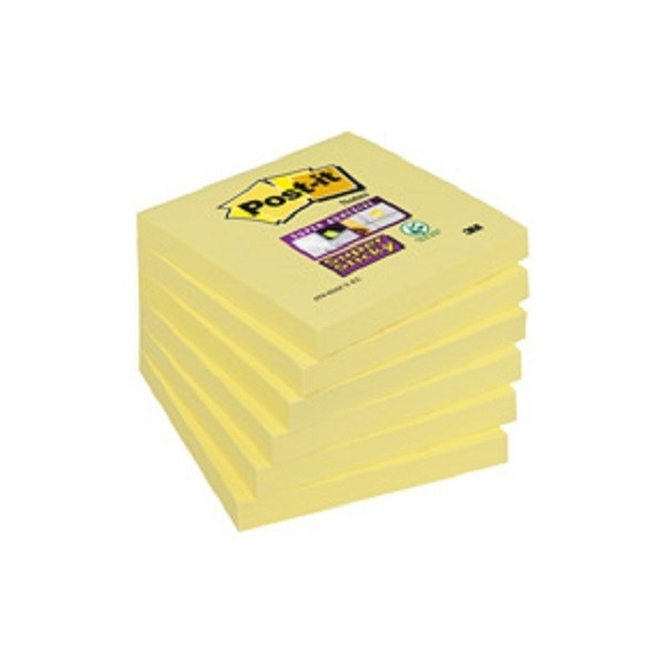 3M Post-it lappar 76mm x 76mm | 3M | supersticky gul | 90 ark 6st⭐ 6546SSCY 238333 - 1