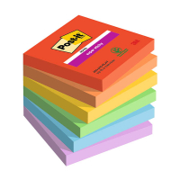 Post-it lappar 76mm x 76mm | 3M Super Sticky Playful | blandade färger | 90 ark | 6st 425611