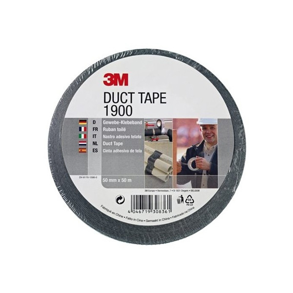 3M Silvertejp 50mm x 50m | 3M 1900 | svart 190050B 201460 - 1