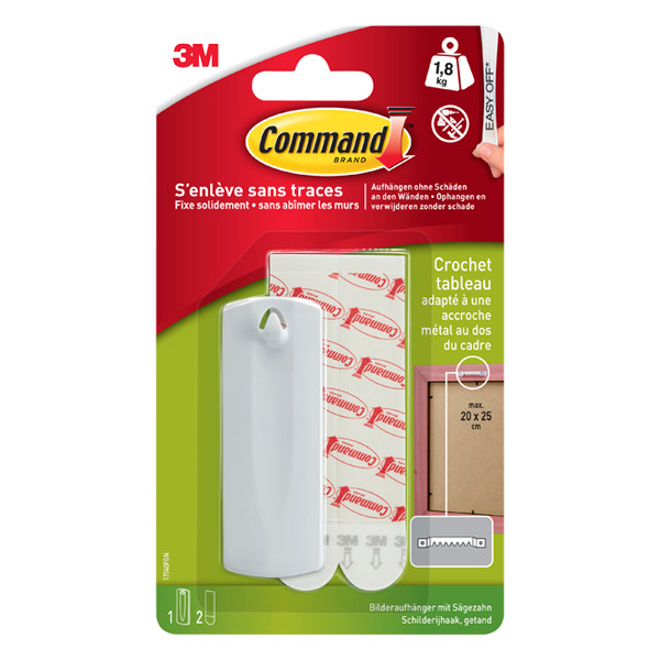3M Självhäftande bildkrok tandad | 3M Command | vit | 1,8kg 17040C 214551 - 1