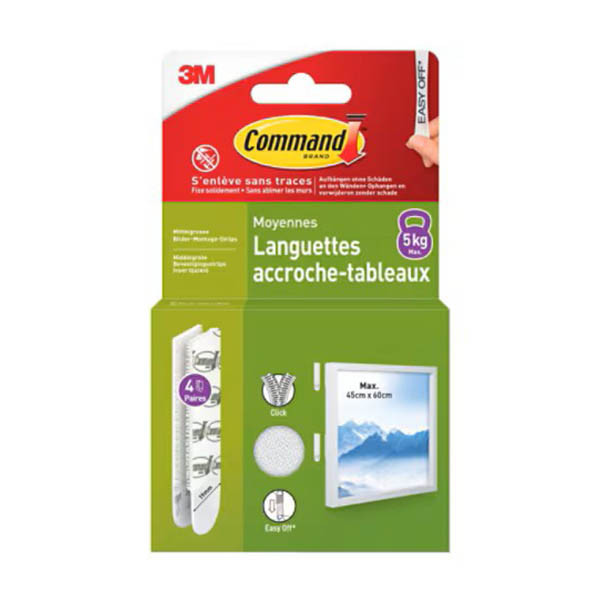 Självhäftande fotoramsremsor medium | 3M Command | vit | 4st 214549 - 1