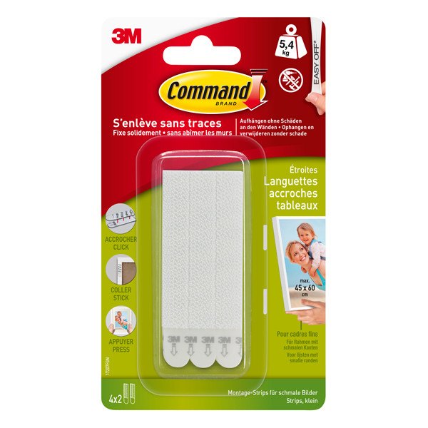 3M Självhäftande fotoramsremsor stora | 3M Command | vit | 4st⭐ 17207C 214503 - 1