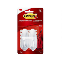 Självhäftande krok medium | 3M Command | vit | 1,3kg | 2st 214541