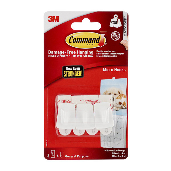 3M Självhäftande krok små | 3M Command | vit | 225g | 3st 7100117609 214540 - 1