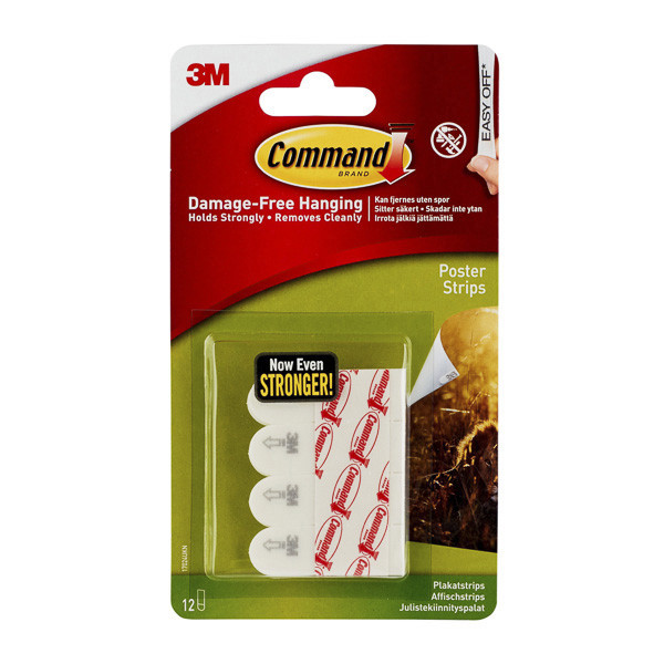 3M Självhäftande remsor poster | 3M Command | vit | 12st 7100118790 214527 - 1