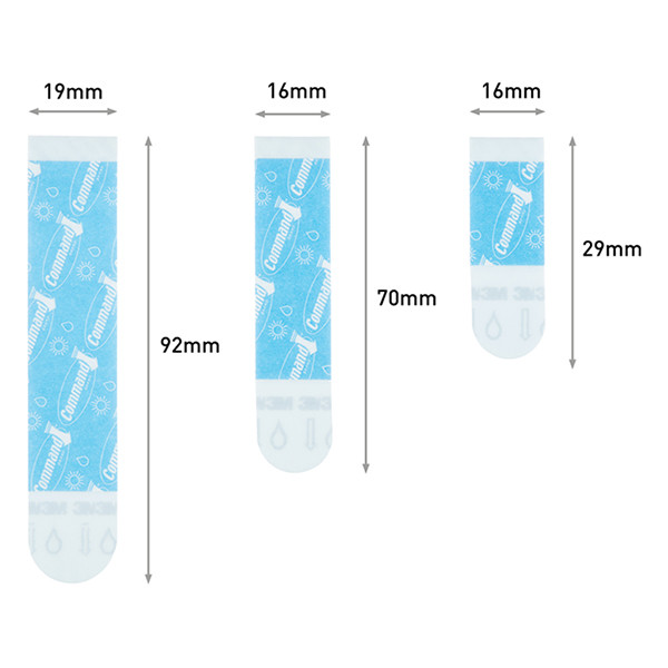 3M Självhäftande remsor vattentäta blandade stl | 3M Command | transparent | 16st 17200B 214562 - 2
