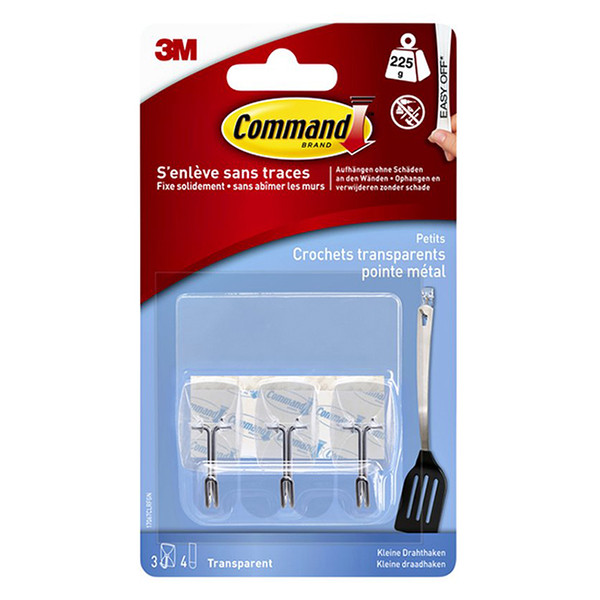 3M Självhäftande trådkrok | 3M Command | transparent | 0,2kg | 3st 17067CL 214512 - 1