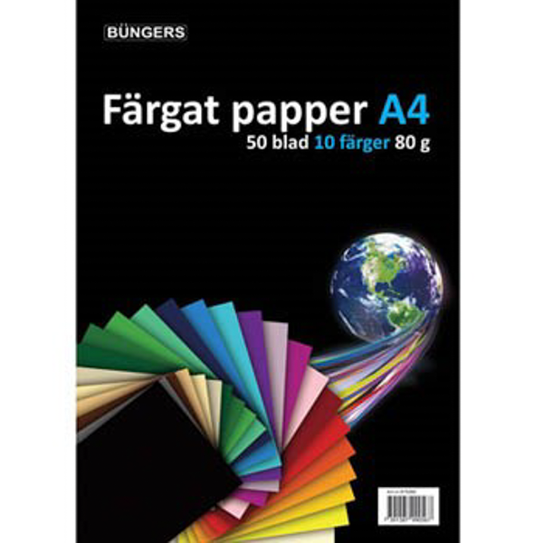 80g A4 färgat papper | blandade färger | Büngers 50 ark 361651 - 1