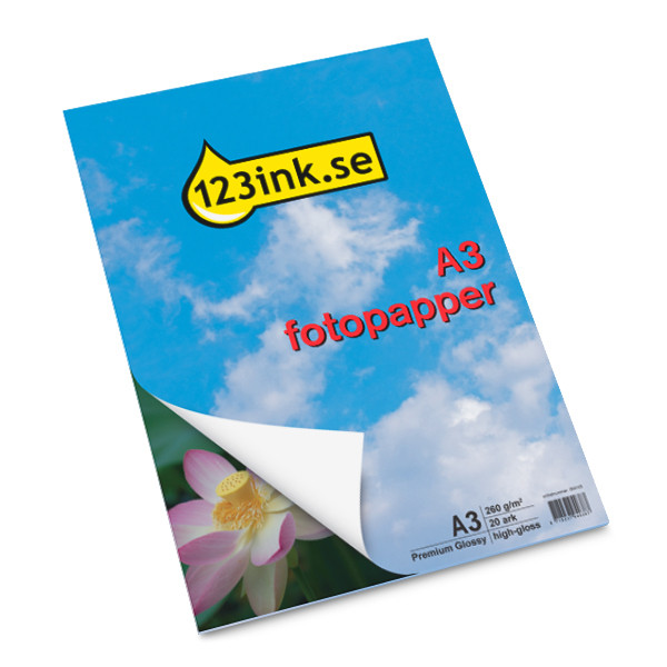 A3 260g 123ink fotopapper | Premium Glossy | 20 ark 064165 - 1