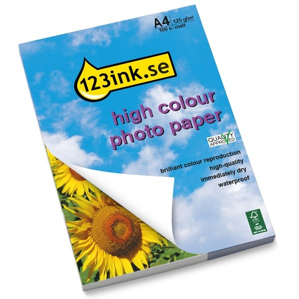 A4 125g | 123ink fotopapper | High Colour Matte | 100 ark Q6593AC 064010 - 1