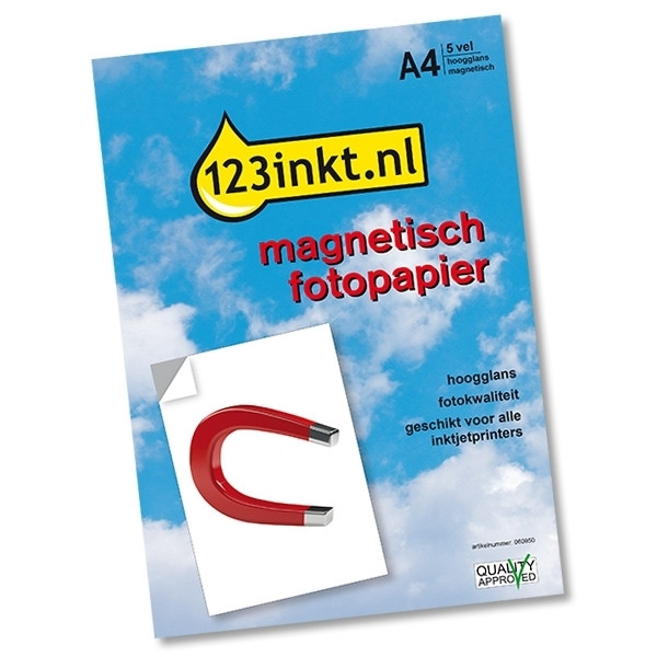 A4 160g 123ink fotopapper | Magnetiskt High Gloss | 5 ark  060950 - 1