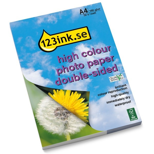 A4 180g | 123ink fotopapper | Double Sided High Colour Matte | 50 ark  064025 - 1