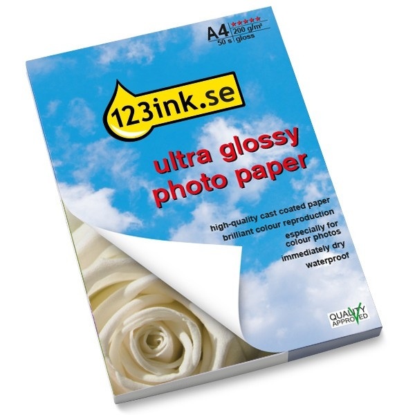 A4 200g 123ink fotopapper | Ultra Glossy | 50 ark 064155 - 1