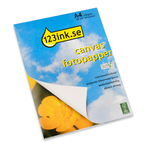 A4 230g 123ink fotopapper FSC® | canvasstruktur | 20 ark 064189 - 1
