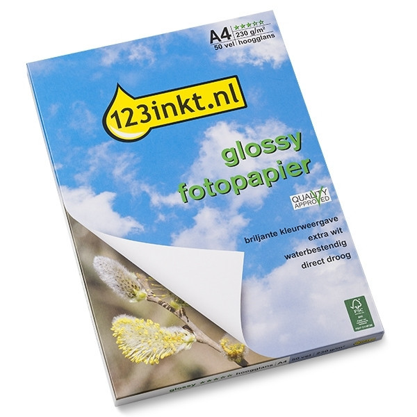 A4 245g 123ink fotopapper FSC® certifierade | High Gloss | 50 ark⭐ Q5437AC 064070 - 1