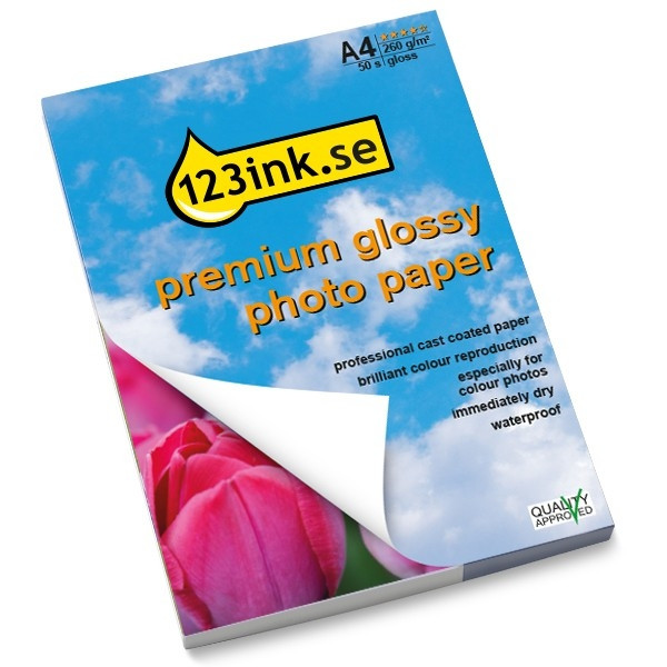 A4 260g 123ink fotopapper | Premium Glossy | 50 ark 064120 - 1