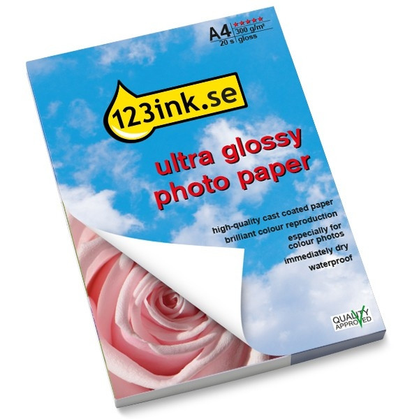 A4 300g 123ink fotopapper | Ultra Glossy | 20 ark 064140 - 1