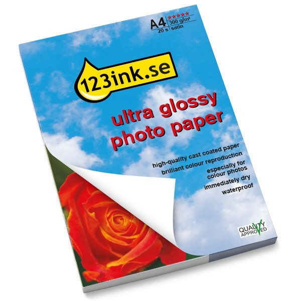 A4 300g 123ink fotopapper | Ultra Glossy | 20 ark 064150 - 1