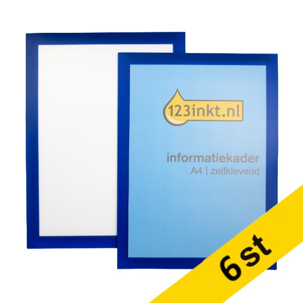 Affischram A4 | 123ink | självhäftande | blå | 6st  301726 - 1