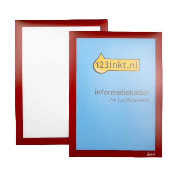 Affischram A4 | 123ink | självhäftande | röd | 2st ⭐ 487203C 301637 - 1