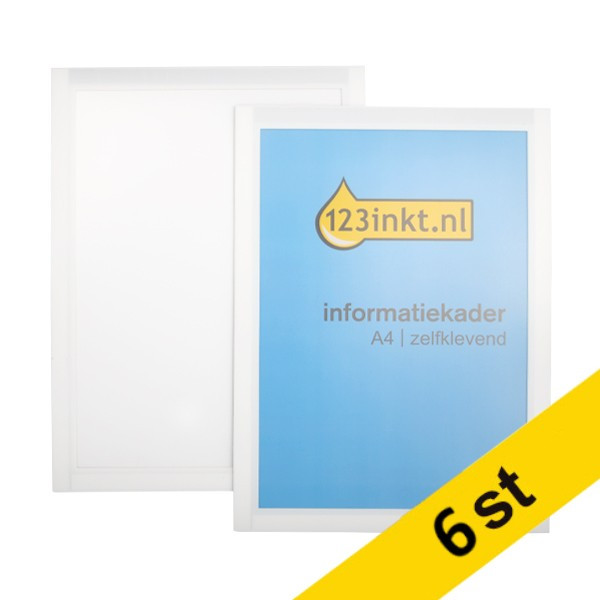 Affischram A4 självhäftande | 123ink | vit | 6st  301728 - 1