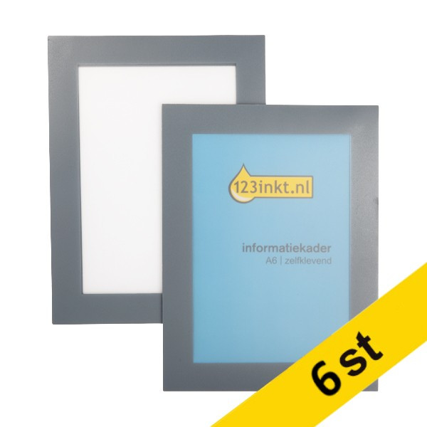 Affischram A6 | 123ink | självhäftande | grå | 6st  301730 - 1