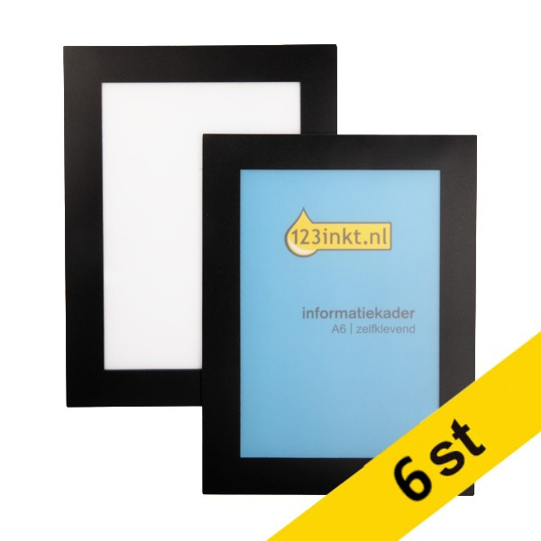Affischram A6 | 123ink | självhäftande | svart | 6st  301729 - 1