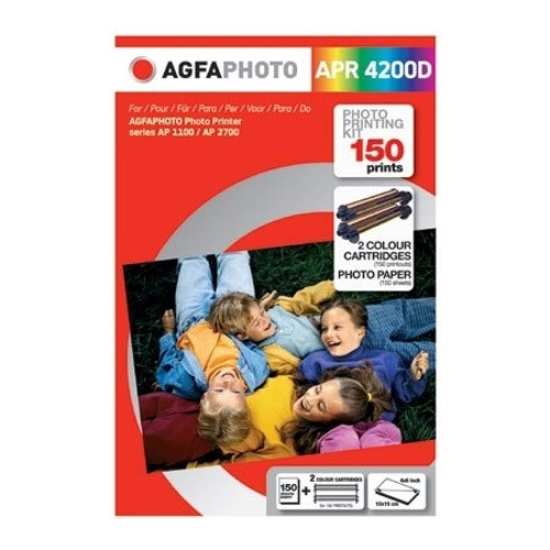 AgfaPhoto APR4200D 2 bläckpatroner och 150ark fotopapper (original) APR4200D 031898 - 1