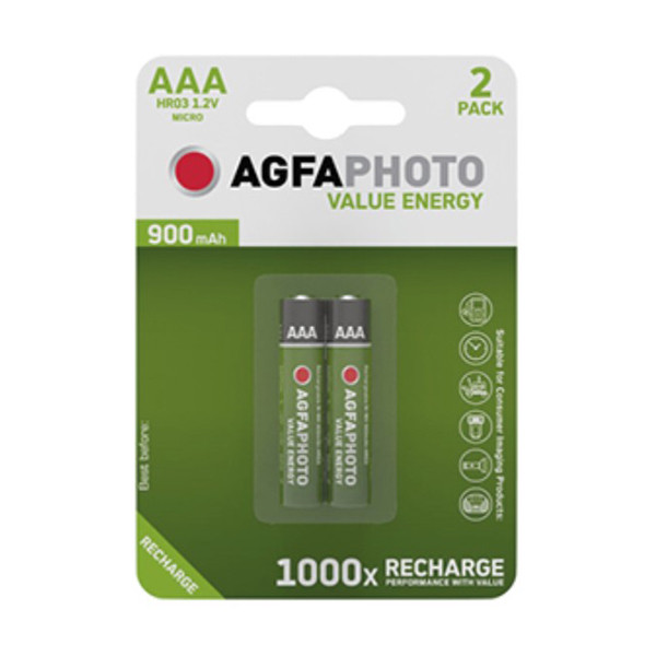 Agfaphoto uppladdningsbara AAA batteri 2-pack 290022 - 1