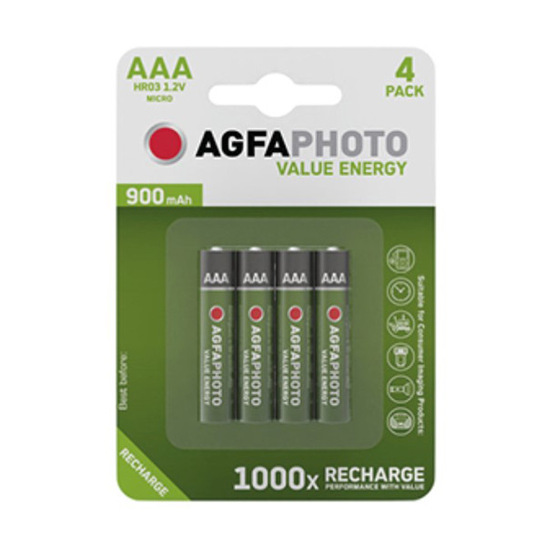Agfaphoto uppladdningsbara AAA batteri 4-pack 131-802756 290024 - 1