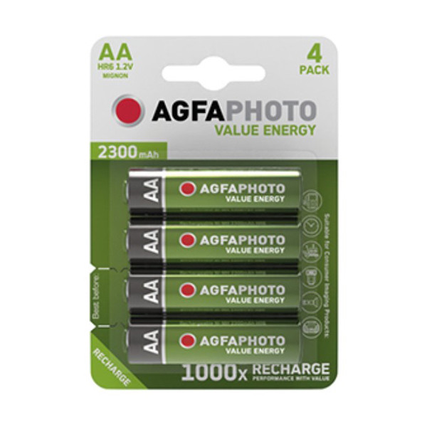 Agfaphoto uppladdningsbara Mignon AA batteri 4-pack 131-802718 290028 - 1