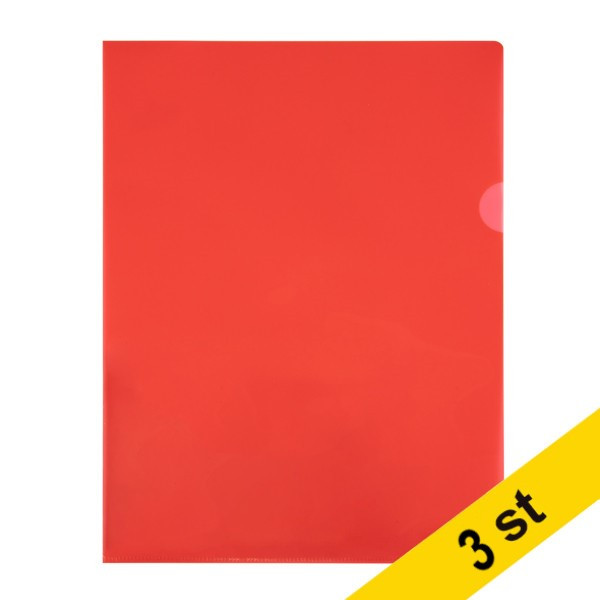 Aktmapp A4 | 123ink transparent röd | L-öppning | 300st​​ 390652 - 1