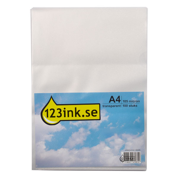 Aktmapp A4 105my | 123ink transparent | L-öppning | 100st 300446 - 1